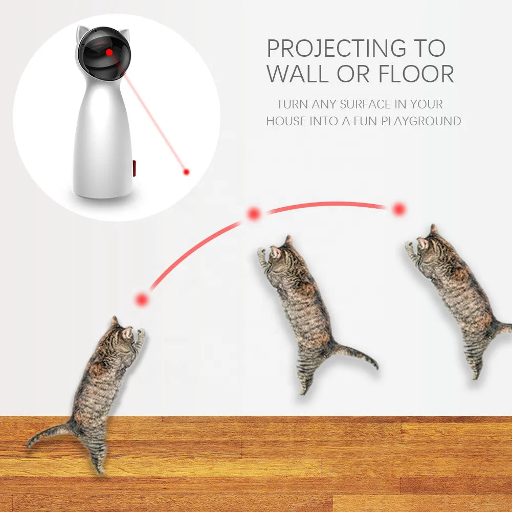Funny LED Red Laser Automatic Cat Toy Fashionable PVC Bear Toy for Cats and Dogs Sustainable Small Size