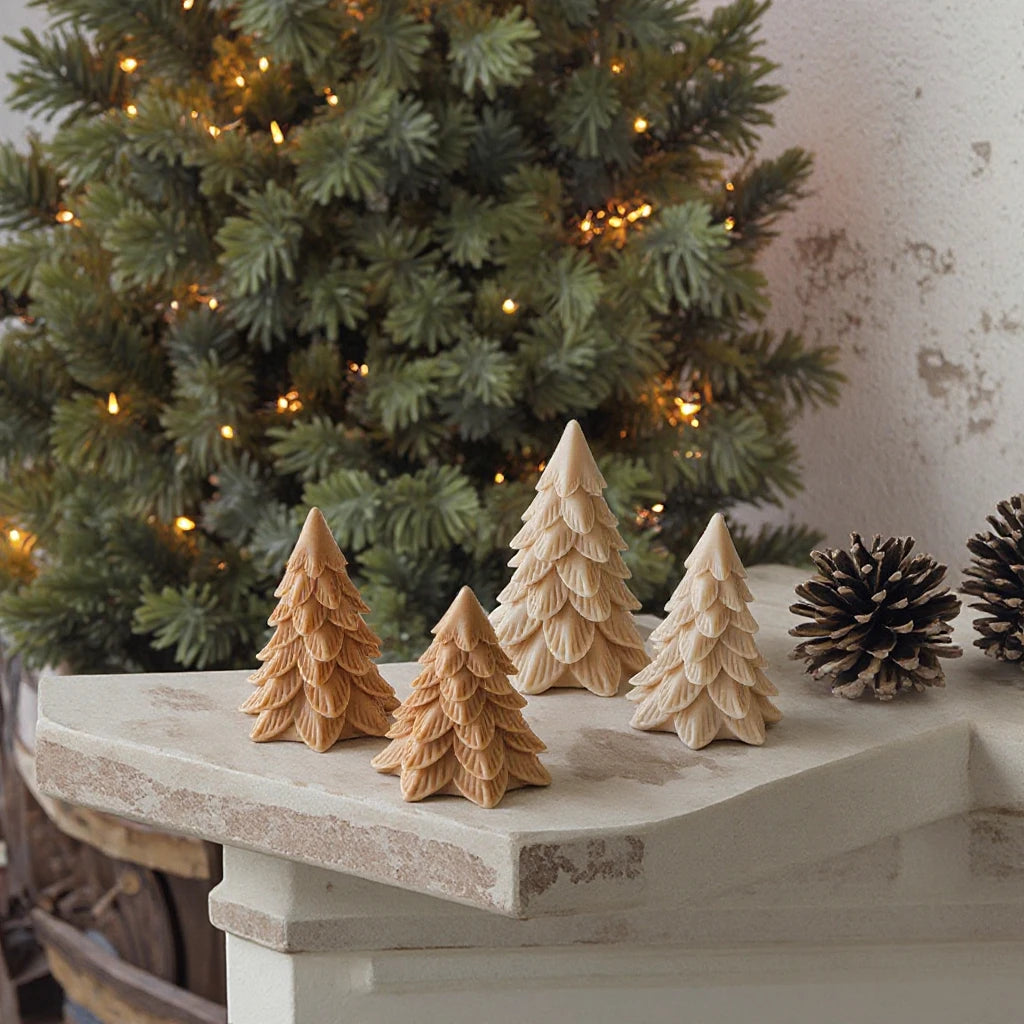 J-5167 Christmas Tree Scented Candle Silicone Mold Diy Handmade Candle Christmas Decorations Silicone Moulds