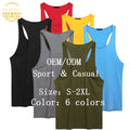 High Quality OEM Breathable Knitted 100% Cotton Sporty Gym Fitness Custom Tank Tops for Men