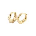 Jietao Wholesale Modern Minimalist Sterling Silver Hoop Earrings Irregular Twisted Geometric Design Gold Rhodium for Weddings