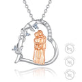 Best Mother's Day Gift 925 Sterling Silver Rose Gold Plated Heart Shaped I Love You Mom Pendant Necklace
