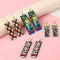 Woman Fashion Holiday Polynesian Jewelry Dangling Flower Hawaiian Earrings Bar Acrylic Pendant Earrings