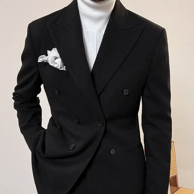 Hot Selling Italian Classic Men's Suit 2 Pieces Double Breasted Business Men Office Suit