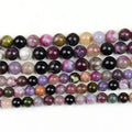 Genuine Real Rainbow Mix Tourmaline Beads Natural Stone Crystal Bead for Jewelry Making 4mm 6mm 8mm 10mm