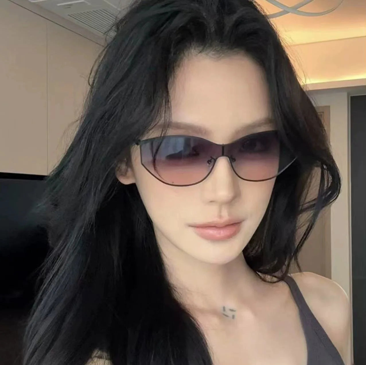 Y2K Future Technology Cat's Eye Sunglasses UV400 Women's Fashion Sunglasses 2025