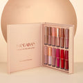 HANDAIYAN Private Label 12 Colors Matte Lustre Lipgloss Set Liquid Lipstick Vegan Makeup Cosmetic Non-stick Cup
