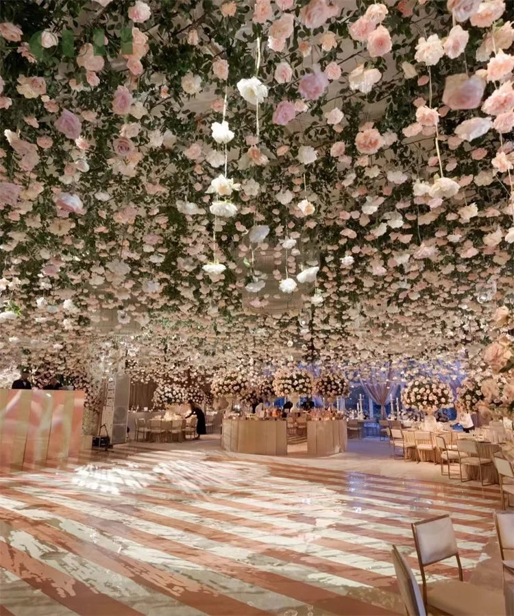 K-0090 Customized Artificial Hanging Vanda Orchid Flower Real Touch Handmade for Wedding Decoration Events