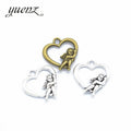 YuenZ Antique Silver Color Heart Charms Metal Angel Charm Pendant Necklace Jewelry Hand Made 20*18mm A77
