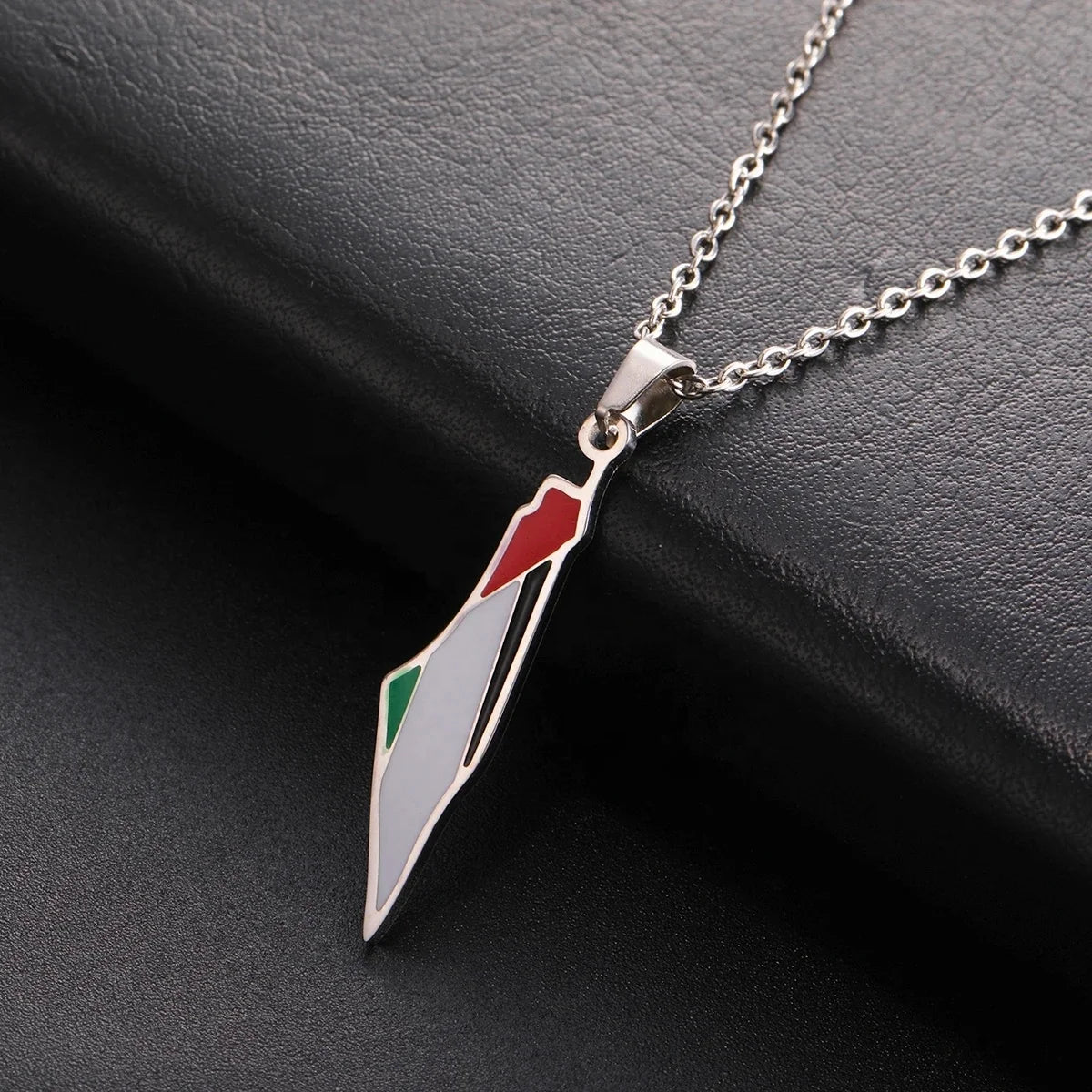 Arabic Palestine Pendant Necklace Stainless Steel Neck Chain for Women Men Country Geography Jewelry Gift Wholesale
