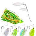 WEIHE 10g 14g 5 Colors Lead Head Silicone Skirt Spinner Bait Trout Fishing Lure for Outdoor Fishing Activity
