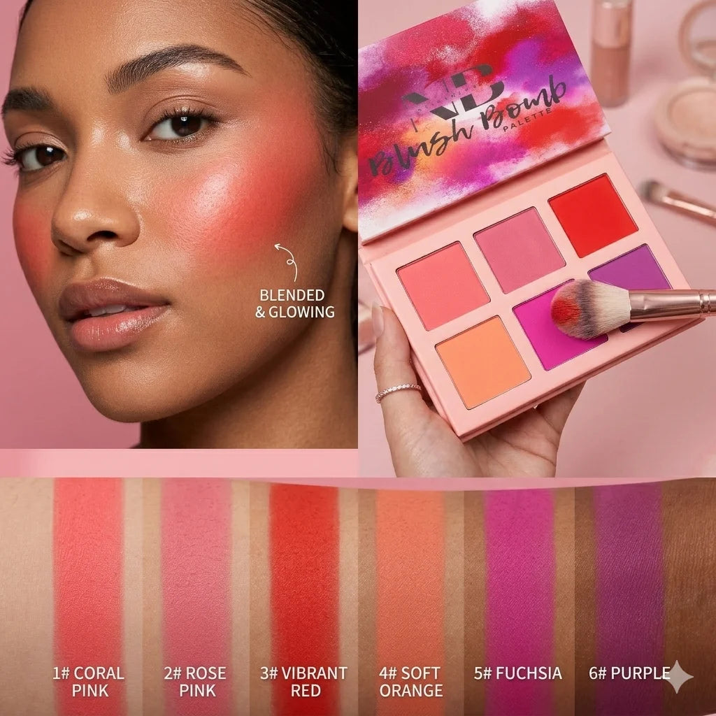 Custom Diy Blush Palette Talc-Free High Pigment Multi-use Face Makeup Vegan Waterproof Private Label Blusher Palette