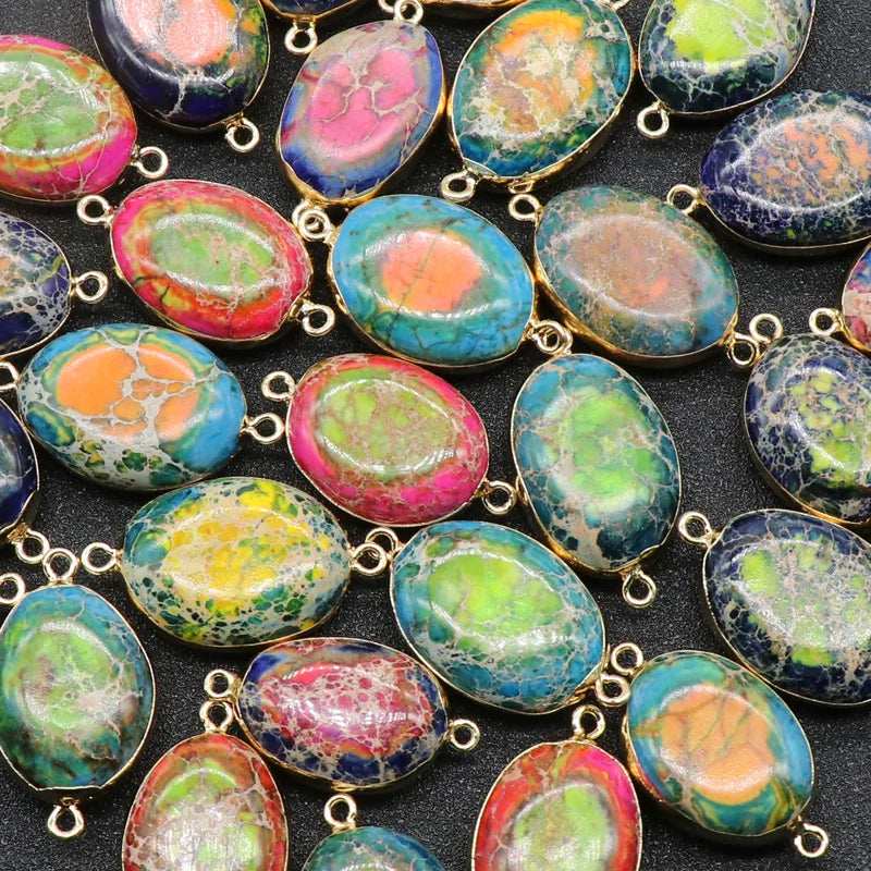 Huiying Fashion Chain Healing Stones Hot Sale Crystal Gemstone Pendant Oval Necklace Jewelry