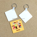 Wholesale Custom Two Sides Blank Sublimation Hard Plastic FRP Eco-friendly Keychains Square 50mm DIY Printable Key Holders