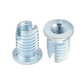 M4 M5 M6 M8 M10 Stainless Steel Slot Self Tapping Threaded Insert with Cutting Slot and Flange
