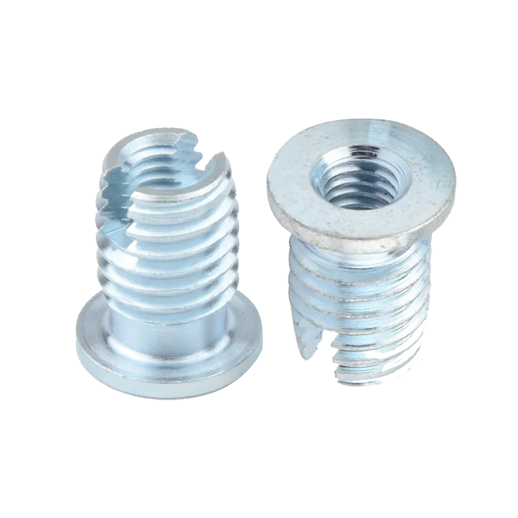 M4 M5 M6 M8 M10 Stainless Steel Slot Self Tapping Threaded Insert with Cutting Slot and Flange