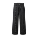 Fashion Men's High Street Jeans Are Decorated With Unique Rivet Design  Hip Hop Fitting Straight Leg Men's Jeans
