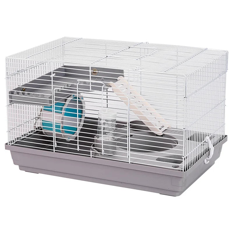 Luxury Double Villa Hamster Cage 47 Base Golden Bear Hamster Nest Full Set Steel for Small Pets Dogs Featuring Animal Button