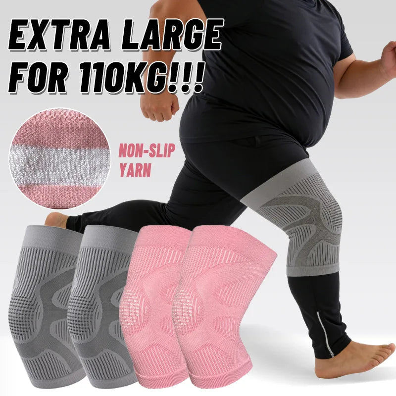 Plus Size Knitted Elastic Sports Knee Pad Compression Knee Support for Basketball Running Cycling