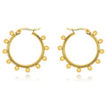 Fashion Stainless Steel Electroplated 18k Gold Small Gold Ball Hoop Earrings Jewelry Customized