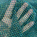 S556  Bling Hot Fix Rhinestone Mesh Fabric Trendy Customized Crystal for Dress