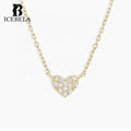 925 Sterling Silver Custom Sweet Unique Korean Valentine's Day Fine Jewelry Zircon Mini Heart Pendant Necklaces for Women