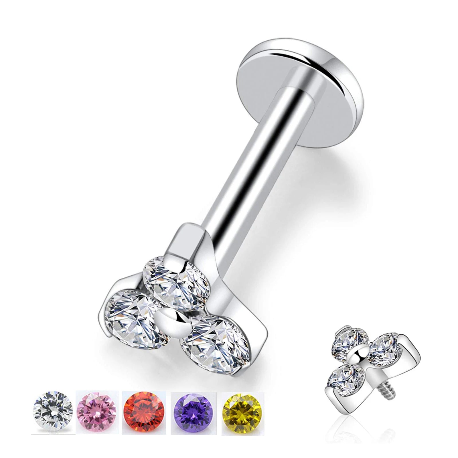 New Design G23 Titanium Lip Stud Earrings 14k Gold Spiral Body Piercing Jewellery 16g Size Wholesale