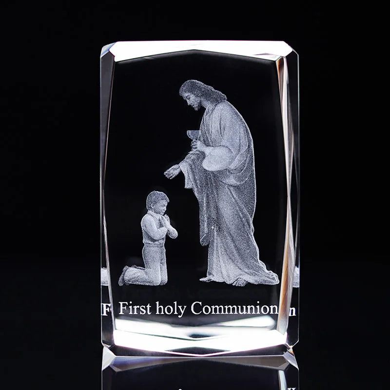 Small Bridge Wholesale Professional Crystal Baptism Gifts Custom Crystal Crafts for First Holy Communion
