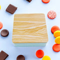 RTS 170*170*60 mm Brand Chocolate Metal Container square Empty Cookie Packaging Box Metal Cookie Jar Metal