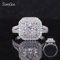 Starsgem 18K White Gold Radiant Cut Lab Grown Diamond Engagement Ring