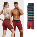 Men's Sporty Spandex Shorts Elastic Waist Workout Running Athletic Shorts with Solid Pattern