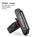 ROCKBROS Bicycle Equipment Smart Bike Rear Light Rechargeable Led Bike Tail Light Bicycle Riding Accessory
