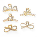 Metal Bling Pearl Designer Large Hair Claws Crystal Rhinestone Beads Clamp Hair Clips Accessory for Women Girls
