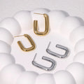 Beimai OEM Earrings 18K Gold-plated Non-fading Titanium Steel Hoop Earrings