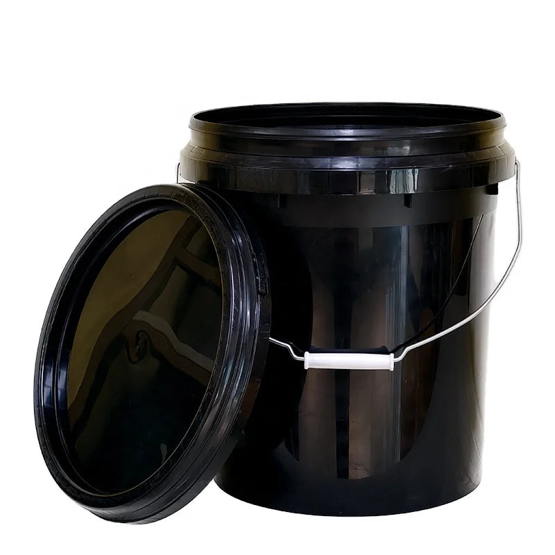 18L Black Bucket Multi-purpose Chemical Packaging Paint Plastic Bucket with Filter