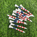 Newest Hot Sale American Flag Durable Unbreakable Practice Tees Golf Custom Print Golf Tee Wholesale  Bamboo Wood Plastic Tees