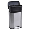 5L Fashionable Rectangular Stainless Steel Waste Bin With Pedal Metal and Iron Garbage Recycling Storage Bin