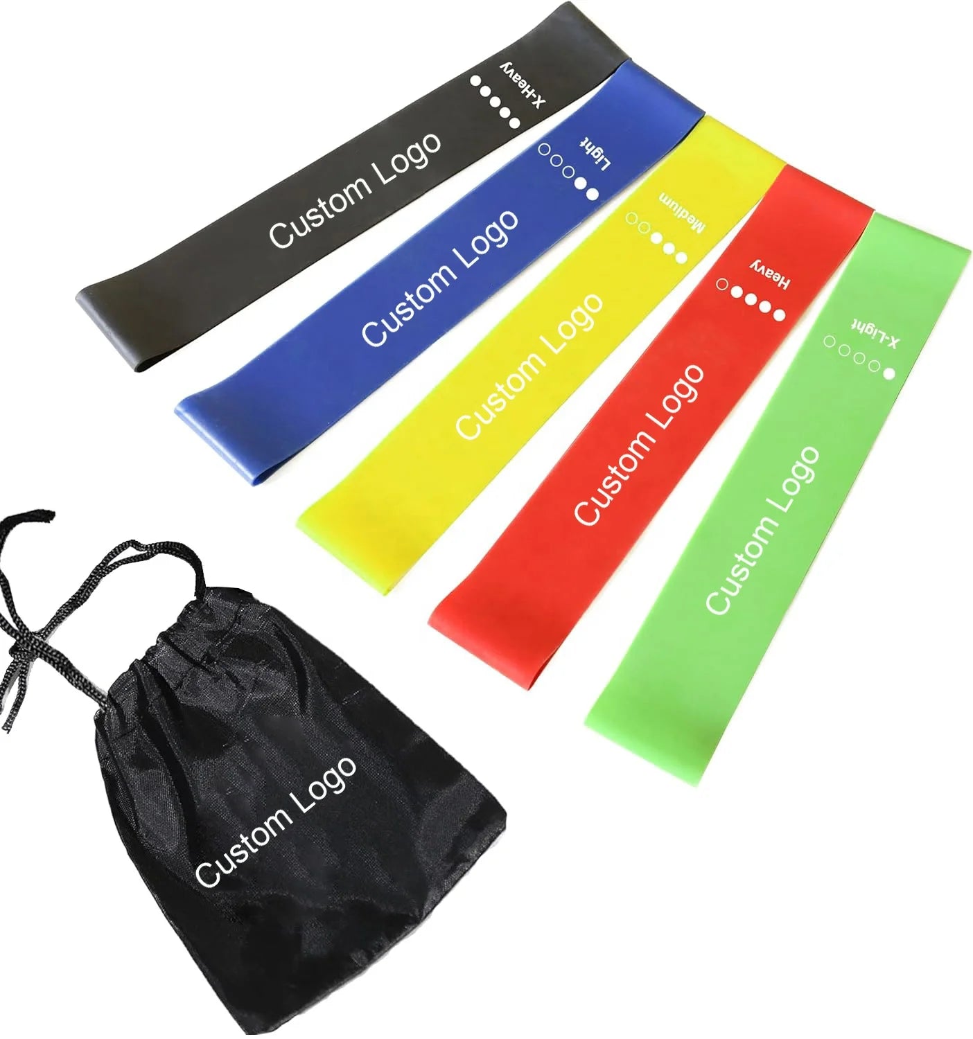 Custom Logo Rubber Elastic Fitness Bands Gym Workout Equipment Training Exercise Loop Bands Resistance for Unisex Children