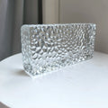 Modern Design Patterned Transparent Solid Glass Brick Clear Ocean Wave Ice Block for Luxury Home Office Room Divider Wall Panel MegaBDM