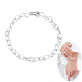 NEW Fashion Wholesale Rhodium Plated 925 Sterling Silver 5mm Heart Bracelet Rolo Love Hearts Link Chain Bangles Woman Party Gift