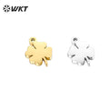 WT-SSP026 Hot Selling Mirror Lucky Clover Small Pendant DIY Bracelet Necklace Jewelry Accessories Stainless Steel Pendant