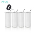PYD Life USA Free Sea Shipping Hot Sale 2 in 1 White 12oz Can Cooler Sublimation Stainless Steel Can Cooler with Straw Lid