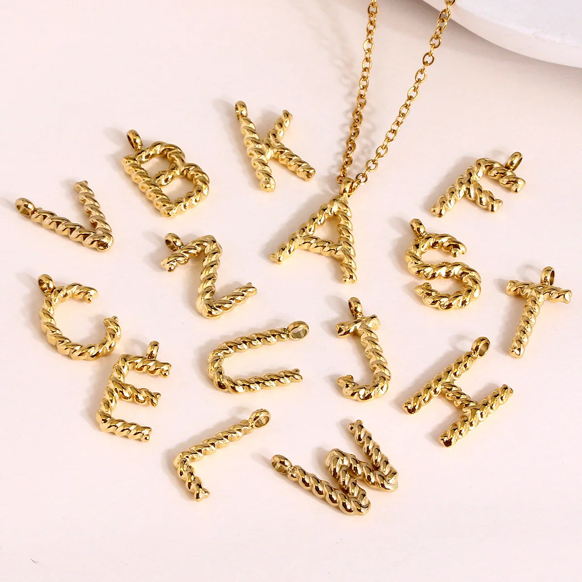 Stainless Steel Jewelry Initial Letter Pendant Necklaces Anti-Tarnish Gold Necklace for Girls Women Jewellery A-Z 2025 New