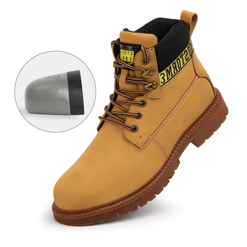 GUYISA Accepted Oem Construction Security Boots industrial High-top Steel Toe Microfiber Leather Mens Boots Safety Shoes Work