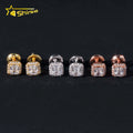 Pass Diamond Tester 925 Sterling Silver Hip Hop Stud Halo 4mm Asscher Cut Mens VVS Diamond Earring