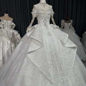 Jancember XS007 2023 New Fashion Illusion Ball Gown Wedding Dresses With Neckline