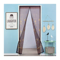 Insulated Magnetic Thermal Door Curtain Vintage Pattern Built-In Installation Full Light Shading for Kitchen Patio Door Cover