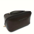 Waterproof PU Leather Makeup Bag Custom Skincare Cosmetic Pouch with Partition for Toiletries and Travel Storage