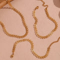 Dreamshow Non Tarnish Stainless Steel Chain Jewelry Wholesale Leaf Shape Gold Plated Necklace Collier En Acier Inoxydable