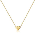 18K Gold Brass Chain Necklace with Tiny Heart Initial Alphabet Pendant for Women and Girls' Wedding Jewelry MegaBDM