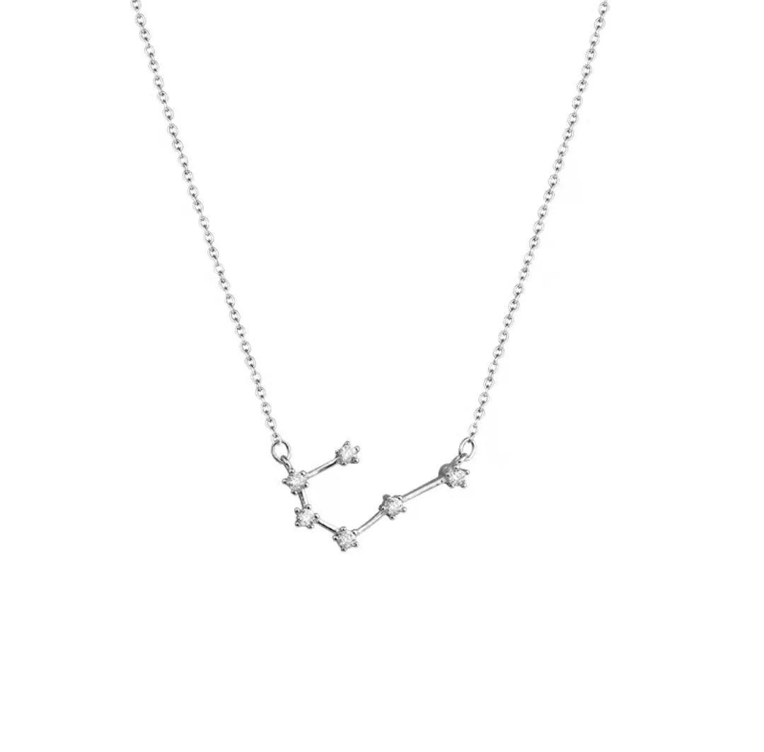 ACME 925 Sterling Silver Constellations Choker Necklace Cancer Delicate Zircon Astrology Virgo Zodiac Personalized Design Women
